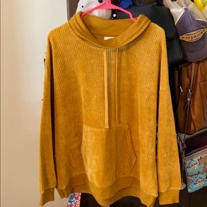 Mustard Cowl Neck Sweatshirt